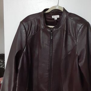 Leather burgundy jacket